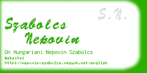 szabolcs nepovin business card